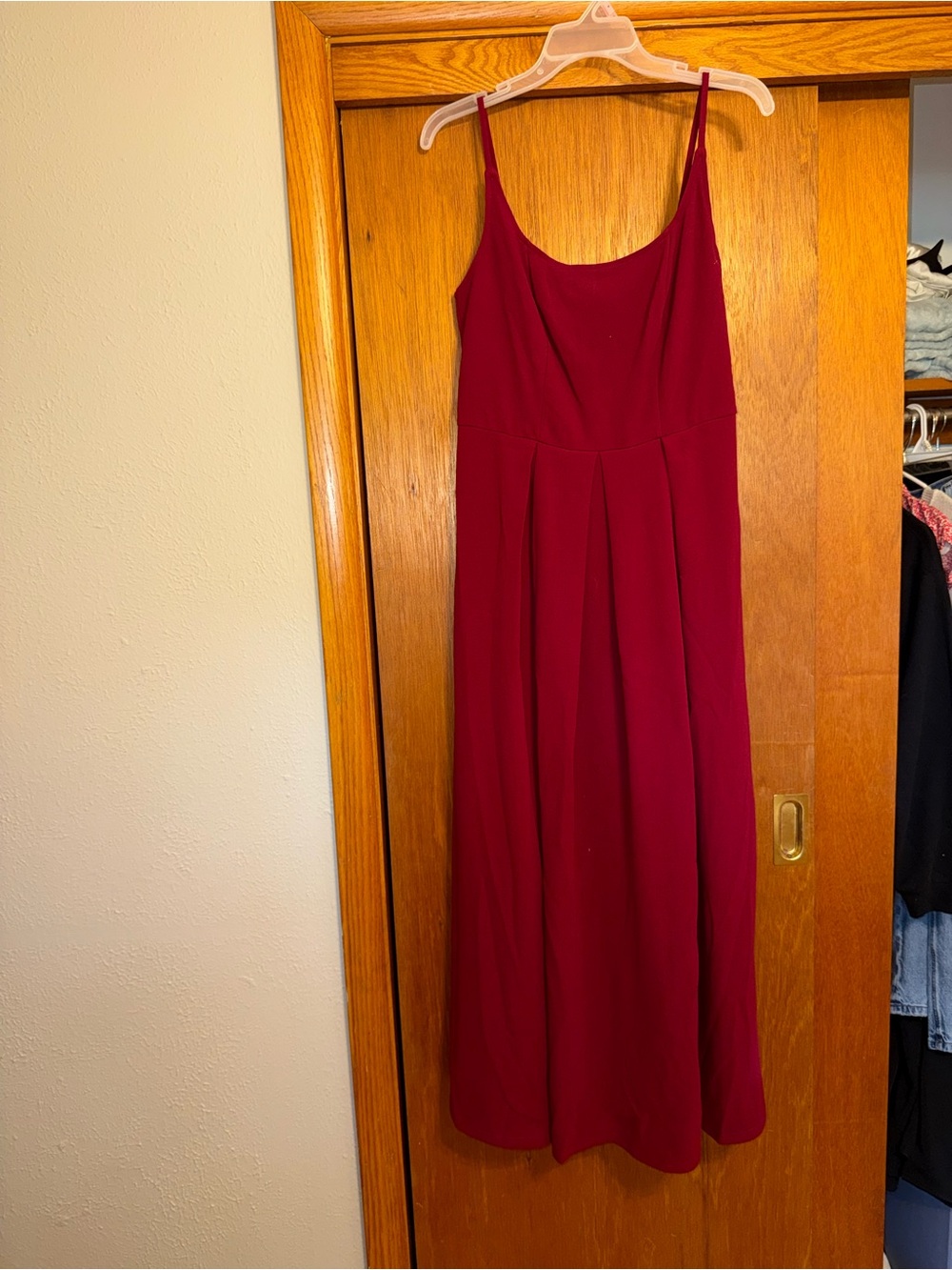 RIHOAS Burgundy Maxi Dress with Spaghetti Straps